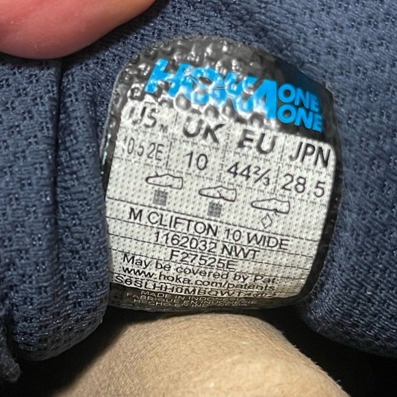 HOKA Clifton 10 Shoes  Navy/White - Picture 15 of 16